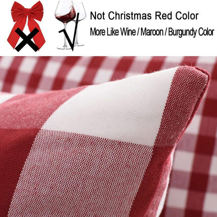 Light Blue Farmhouse Buffalo Plaid Pillow Covers 18x18 Set of 2 Patio Outdoor Decor Neutral Checkered Pillow Covers 18 x 18, Blue and White Gingham Pinstripe 18"x18", Set of 2 Burgundy