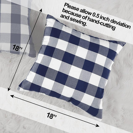 Light Blue Farmhouse Buffalo Plaid Pillow Covers 18x18 Set of 2 Patio Outdoor Decor Neutral Checkered Pillow Covers 18 x 18, Blue and White Gingham Plaid Check 18"x18", Set of 2 Orange