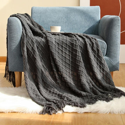 Throw Blanket for Couch 50 x 60 inches Knit Woven Blankets Cozy Lightweight Decorative Throw for Bed and Living Room Beige