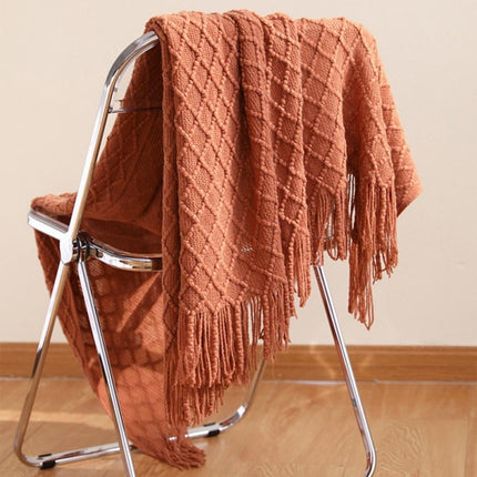 Throw Blanket for Couch 50 x 60 inches Knit Woven Blankets Cozy Lightweight Decorative Throw for Bed and Living Room,Beige Yellow