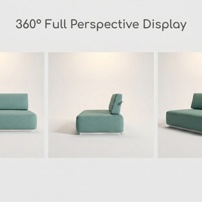 Nordic Minimalist Outdoor 2-Seater Fabric Sofa