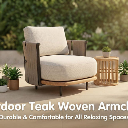 Woven Armrest Single Outdoor Sofa