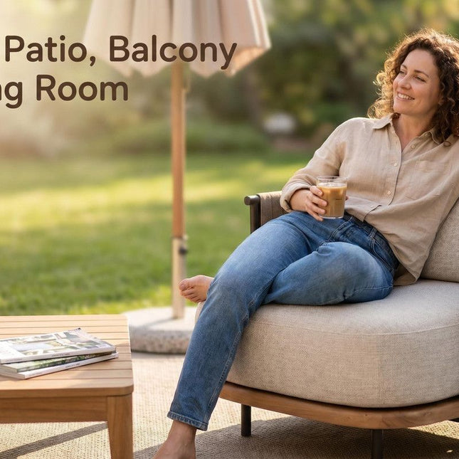 Woven Armrest Single Outdoor Sofa