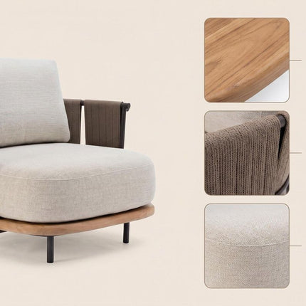 Woven Armrest Single Outdoor Sofa