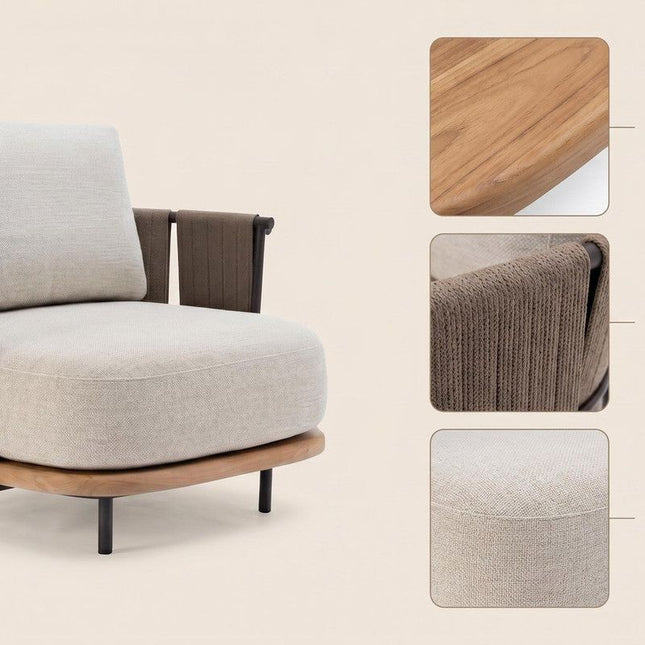 Woven Armrest Single Outdoor Sofa