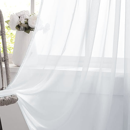 White Light Transparent Window Sheers, 2 Pieces, Multiple Sizes Available