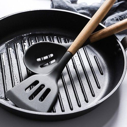 12pcs Black Heat Resistant Silicone Kitchen Utensils Set