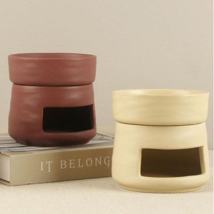 Yellow Ceramic Aroma Burner Shareable Candle Holder Aromatherapy Diffuser Home Decor