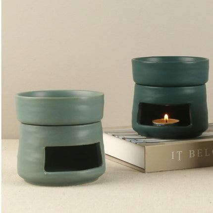 Yellow Ceramic Aroma Burner Shareable Candle Holder Aromatherapy Diffuser Home Decor