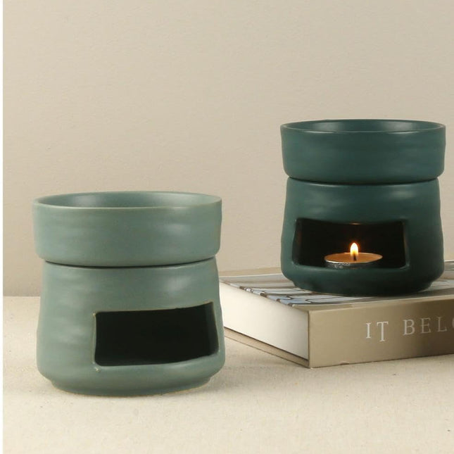 Yellow Ceramic Aroma Burner Shareable Candle Holder Aromatherapy Diffuser Home Decor