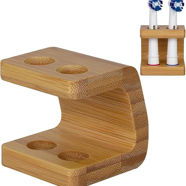Bamboo Toothbrush Holder Organizer Set of 1 - Keep Bathroom Tidy & Hygienic - Stylish Sustainable Storage Solution