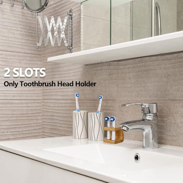 Bamboo Toothbrush Holder Organizer Set of 1 - Keep Bathroom Tidy & Hygienic - Stylish Sustainable Storage Solution