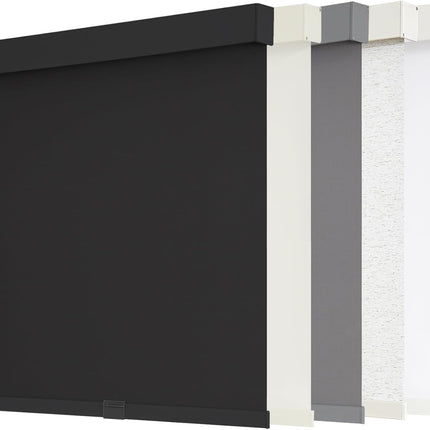 Blackout Roller Shades Cordless Blinds for Windows, Free-Stop Shades with Valance, Thermal Insulated Fabric, UV Protection, Blinds for Home and Office 20" W x 72" H (51W x 183H cm) Black