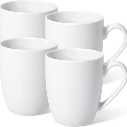 16 oz Large Coffee Mugs Set of 4 Ceramic Coffee Mug White Coffee Cups Tea Cups Idea Gift for Women Men House Warming Gifts New Home Office, 4 Pack (White)