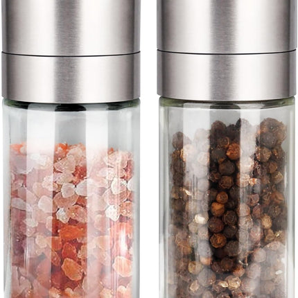 ® Salt and Pepper Grinder Set, Pepper Mill, Sea Salt Shaker Grinder Refillable, Adjustable Coarseness, Stainless Steel with Ceramic Rotor(Seasoning not included)