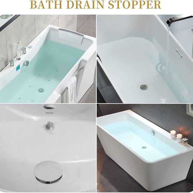 2 Pcs Bathroom Pop Up Sink Drain Stopper 66 mm Bathroom Sink Stopper, Pop-Up Click Clack Plug, Solid Brass Chrome Plated Plug, Suitable for Kitchen Bathroom Wash Basin