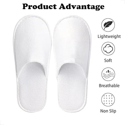 8 Pairs Spa Slippers for Men and Women, Comfortable Non-Slip Disposable Hotel Slippers, Breathable Soft Cotton House Guest Slippers for Travel Guests Hotel Home Salon