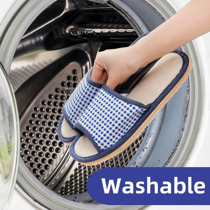 10 Pairs Washable House Slippers for Guests, Disposable Indoor Slipper with Thick Sole, Non Slip Open Toe Slipper, Spa Bulk Home, Hotel, Bedroom, Travel, Unisex Universal Size
