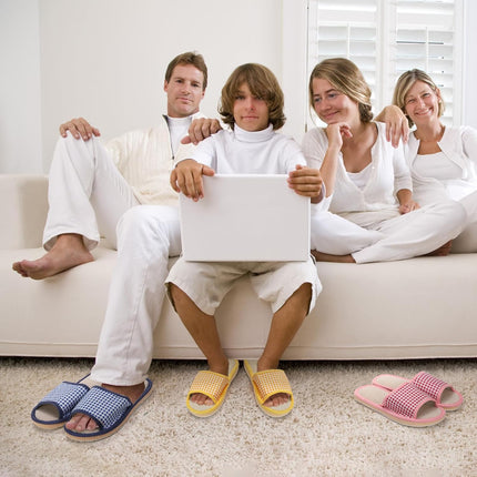 10 Pairs Washable House Slippers for Guests, Disposable Indoor Slipper with Thick Sole, Non Slip Open Toe Slipper, Spa Bulk Home, Hotel, Bedroom, Travel, Unisex Universal Size