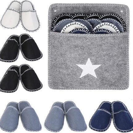 House Slippers - 6 pairs - 3 sizes - Guest Slippers - House Slipper Set - Fleece Wool - Non-slip - Disposable Slippers - Washable - Spa Slippers - Suitable for families - Hotels & travel