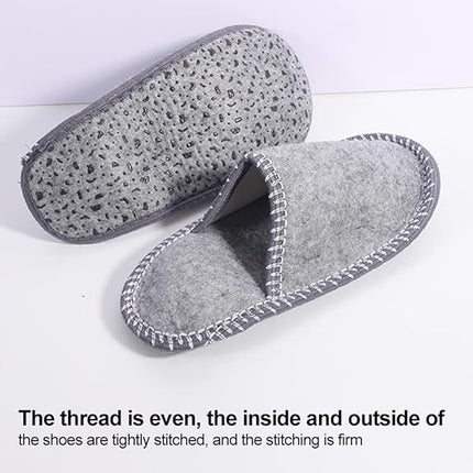 House Slippers - 6 pairs - 3 sizes - Guest Slippers - House Slipper Set - Fleece Wool - Non-slip - Disposable Slippers - Washable - Spa Slippers - Suitable for families - Hotels & travel