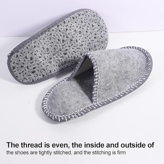 House Slippers - 6 pairs - 3 sizes - Guest Slippers - House Slipper Set - Fleece Wool - Non-slip - Disposable Slippers - Washable - Spa Slippers - Suitable for families - Hotels & travel