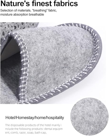 House Slippers - 6 pairs - 3 sizes - Guest Slippers - House Slipper Set - Fleece Wool - Non-slip - Disposable Slippers - Washable - Spa Slippers - Suitable for families - Hotels & travel