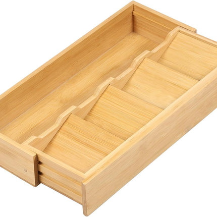 Kitchen drawer organizer - cutlery organizer - expandable bamboo storage box - cutlery rack - telescopic cutlery organizer