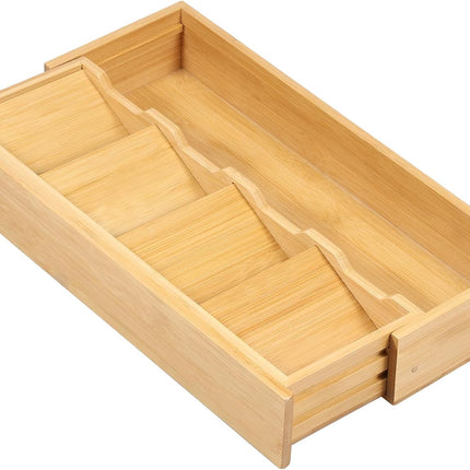 Kitchen drawer organizer - cutlery organizer - expandable bamboo storage box - cutlery rack - telescopic cutlery organizer
