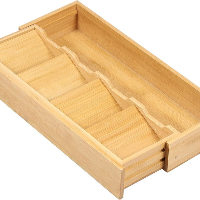 Kitchen drawer organizer - cutlery organizer - expandable bamboo storage box - cutlery rack - telescopic cutlery organizer