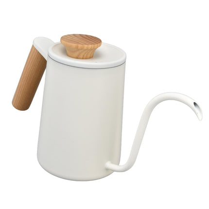 Stainless Steel Drip Coffee Pot, Long Gooseneck Spout Kettle, Tea Matte White, 600ml
