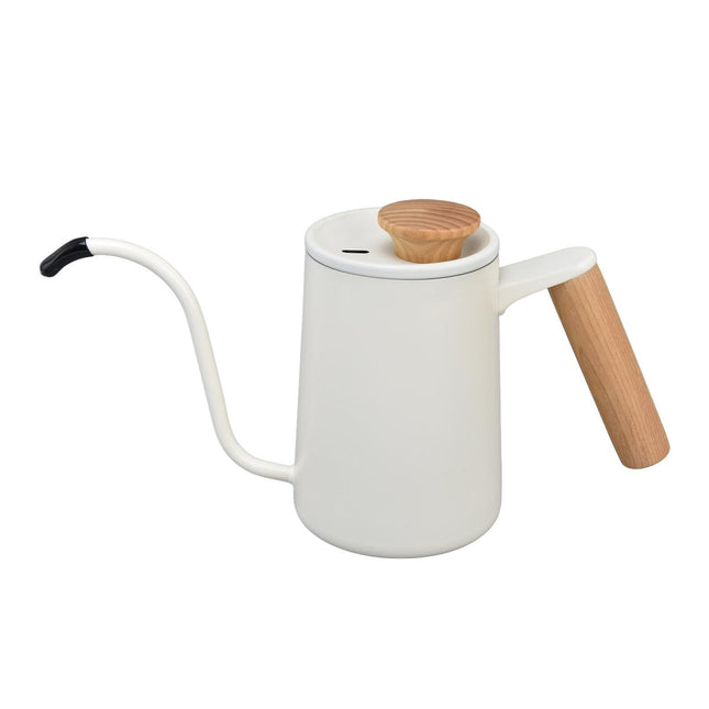 Stainless Steel Drip Coffee Pot, Long Gooseneck Spout Kettle, Tea Matte White, 600ml