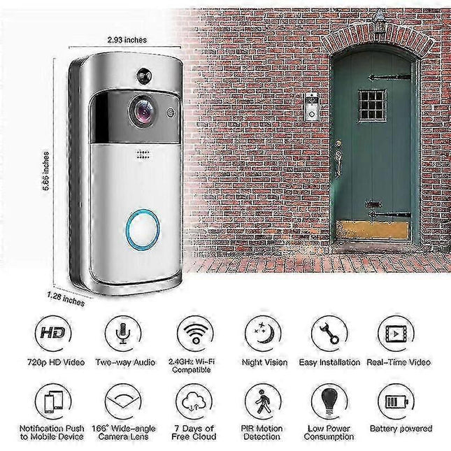 Wireless Video Doorbell Camera with Indoor Chime, Security