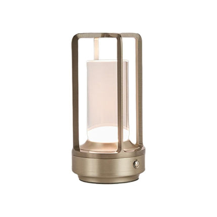 Table Lamp Rechargeable with Touch Dimmer for Bedroom - Silver