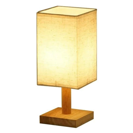Bedside Table Lamp for Bedroom Minimalist Nightstand Lamp with Square Fabric Shade Reading Desk Lamp Night Lamp