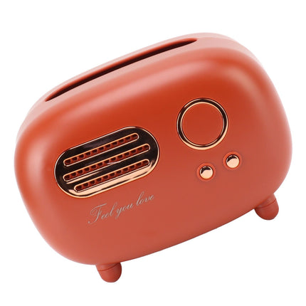 Retro Radio Shape Tissue Cover Box Vintage Radio Tissue Box for Bathroom Living Room Bedroom Nightstand Desk Table Red