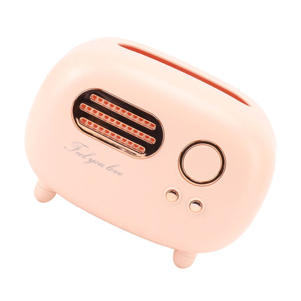 Retro Radio Shape Tissue Cover Box Vintage Radio Tissue Box for Bathroom Living Room Bedroom Nightstand Desk Table Pink