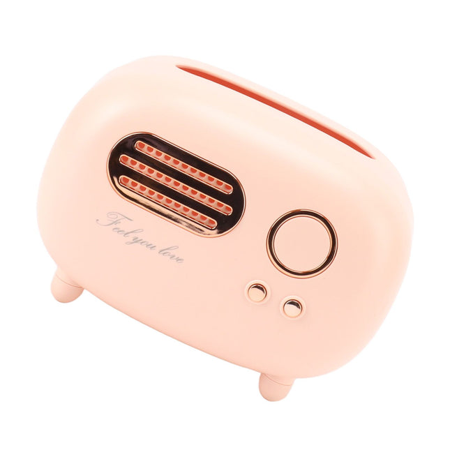 Retro Radio Shape Tissue Cover Box Vintage Radio Tissue Box for Bathroom Living Room Bedroom Nightstand Desk Table Pink