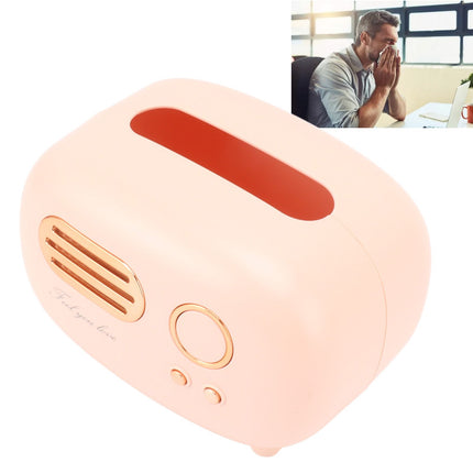 Retro Radio Shape Tissue Cover Box Vintage Radio Tissue Box for Bathroom Living Room Bedroom Nightstand Desk Table Pink