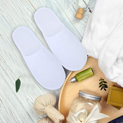 12 Pairs Disposable Spa Slippers for Men Women Non Slip Closed Toe Spa Slippers for Hotel Home Travel