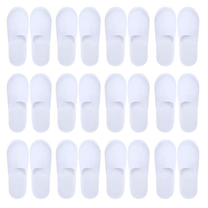 12 Pairs Disposable Spa Slippers for Men Women Non Slip Closed Toe Spa Slippers for Hotel Home Travel