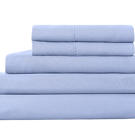 Royal Comfort 2000TC 6 Piece Bamboo Sheet & Quilt Cover Set Cooling Breathable - Queen - Light Blue