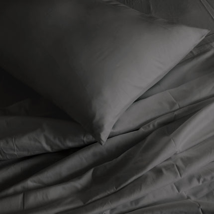 Royal Comfort 1000TC Hotel Grade Bamboo Cotton Sheets Pillowcases Set Ultrasoft - Queen - Pewter