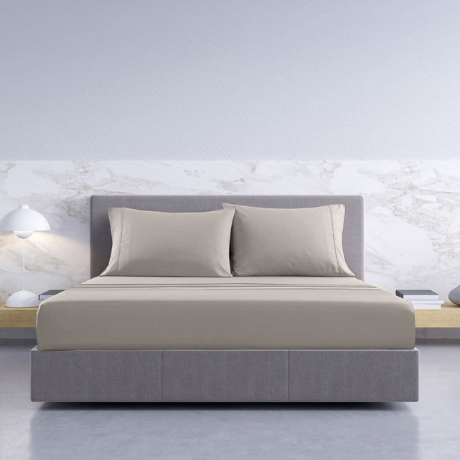 Royal Comfort 1000TC Hotel Grade Bamboo Cotton Sheets Pillowcases Set Ultrasoft - Queen - Dove