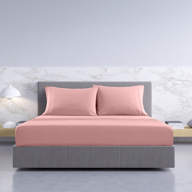 Royal Comfort 1000TC Hotel Grade Bamboo Cotton Sheets Pillowcases Set Ultrasoft - King - Blush