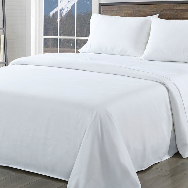Royal Comfort Bamboo Blend Sheet Set 1000TC and Bamboo Pillows 2 Pack Ultra Soft - Queen - White
