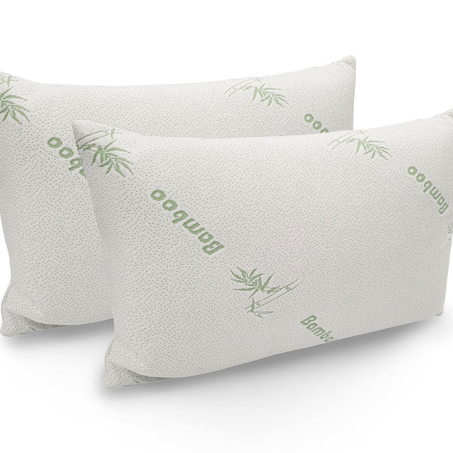 Royal Comfort Bamboo Blend Sheet Set 1000TC and Bamboo Pillows 2 Pack Ultra Soft - Queen - Warm Grey