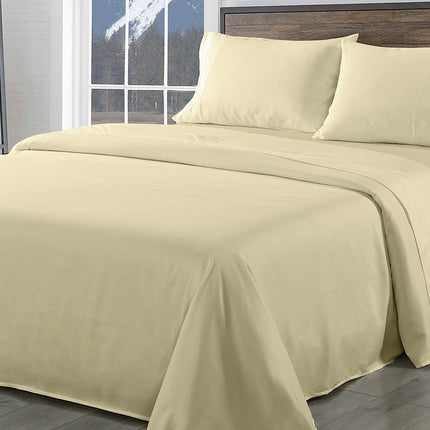 Royal Comfort Bamboo Blend Sheet Set 1000TC and Bamboo Pillows 2 Pack Ultra Soft - King - Ivory