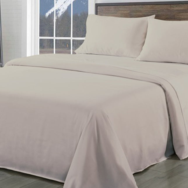 Royal Comfort Bamboo Blend Sheet Set 1000TC and Bamboo Pillows 2 Pack Ultra Soft - King - Warm Grey