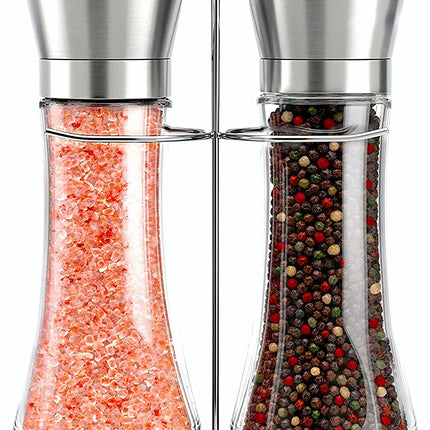 Modern Stainless Steel Salt and Pepper Grinder Set
